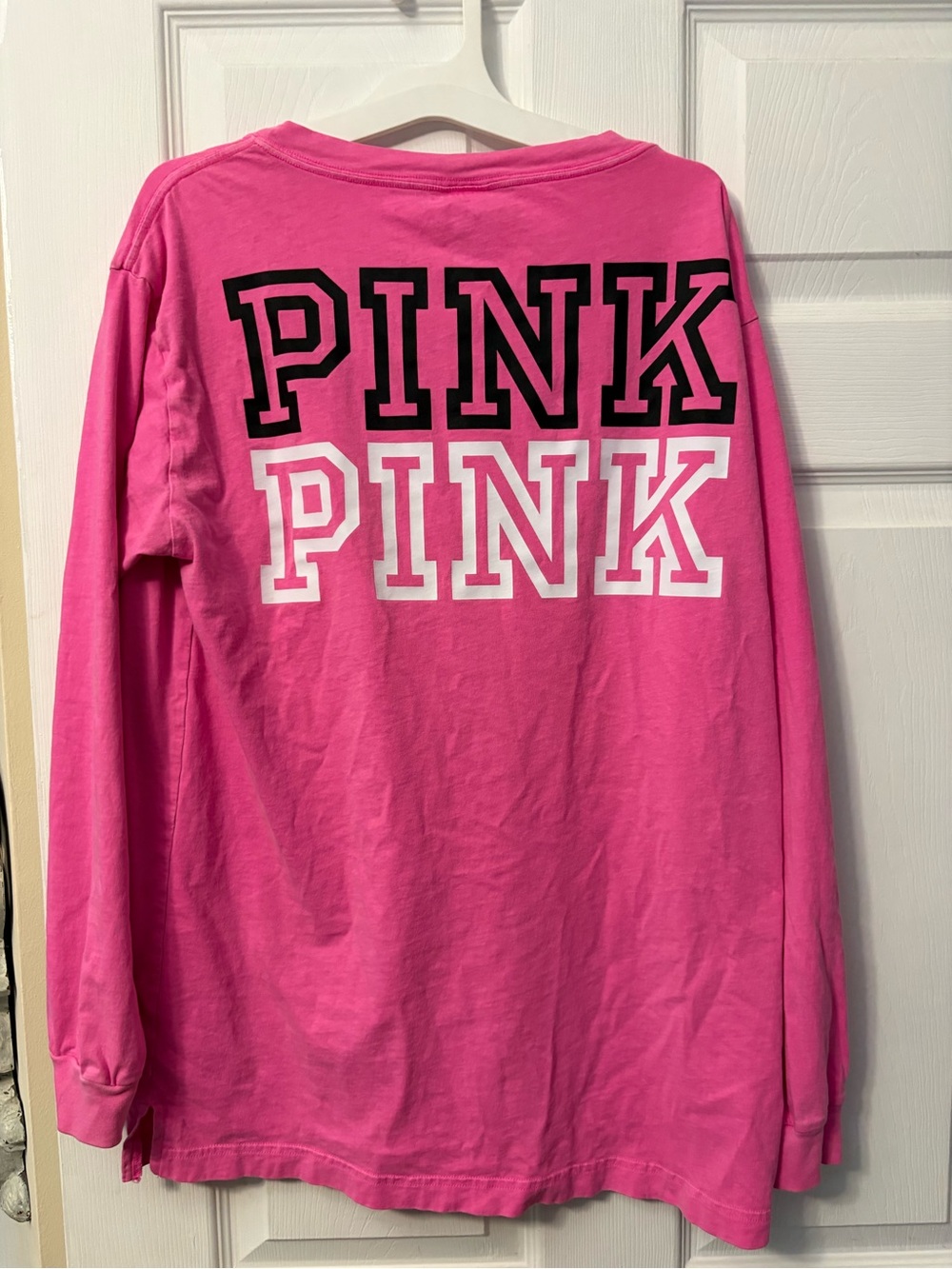 PINK Victoria's Secret Hot Pink Crewneck Tee - Picture 3 of 3
